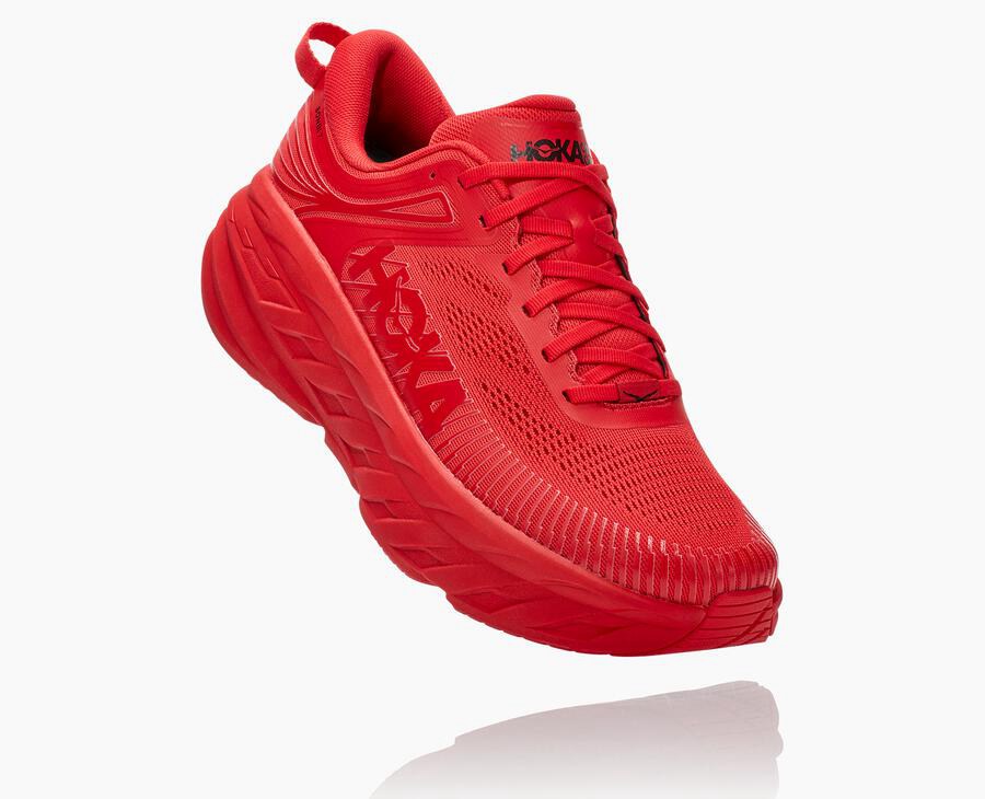 Hoka Mens Running Shoes NZ - Hoka One One Bondi 7 Red (MXF568479)